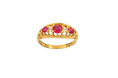 Lot 530 - A synthetic ruby and diamond ring, 1911-12 The...