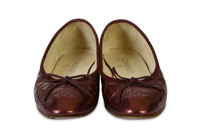 Lot 44 - Chanel Plum Metallic Ballerina Flats, patent...