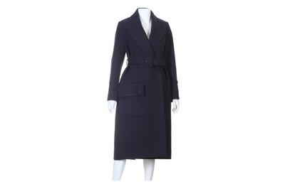 Lot 184 - Balenciaga Blue Wool Coat, large patch pocket...
