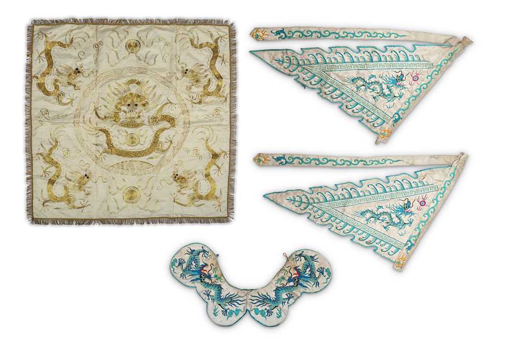 Lot 300 - A SMALL COLLECTION OF CHINESE TEXTILES. Late...