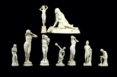 Lot 290 - A collection of nine Classical Parian ware...
