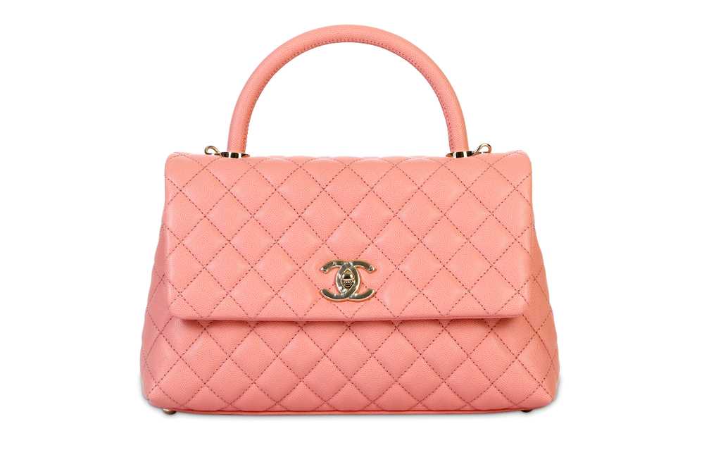 Lot 10 - Chanel Coral Pink Coco Handle Bag, c. 2019,