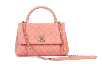 Lot 10 - Chanel Coral Pink Coco Handle Bag, c. 2019,...