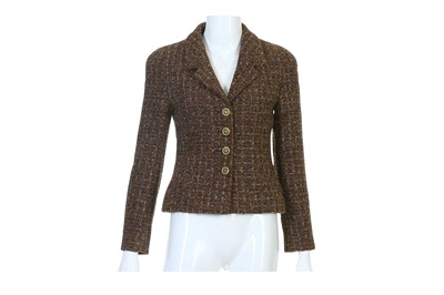 Lot 97 - Chanel Fitted Brown Tweed Jacket, Autumn 1994,...
