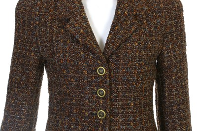 Lot 97 - Chanel Fitted Brown Tweed Jacket, Autumn 1994,...
