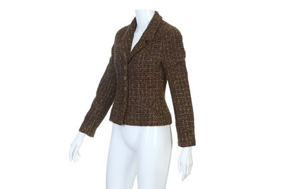 Lot 97 - Chanel Fitted Brown Tweed Jacket, Autumn 1994,...