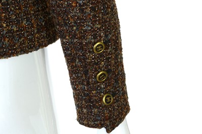 Lot 97 - Chanel Fitted Brown Tweed Jacket, Autumn 1994,...