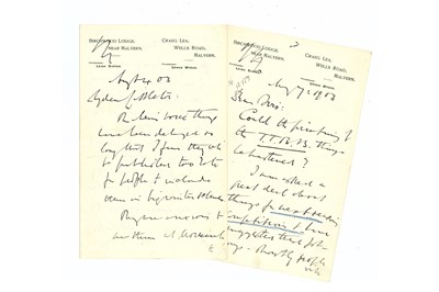 Lot 215 - Elgar (Edward) Autograph letter signed...