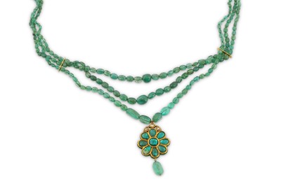 Lot 329 - AN EMERALD NECKLACE North India, 20th century ...