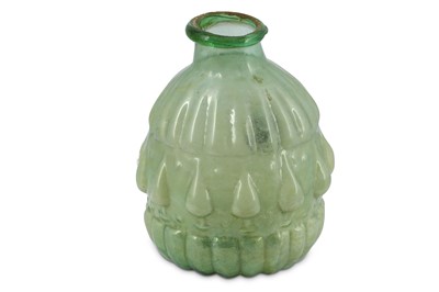 Lot 214 - A MOULD-BLOWN LIGHT GREEN GLASS VASE Iran,...