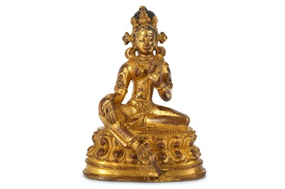 Lot 966 - A TIBETAN GILT-COPPER FIGURE OF TARA. Tibet,...