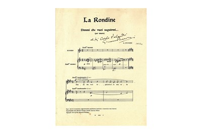 Lot 235 - Puccini (Giacomo) Printed music score of the...