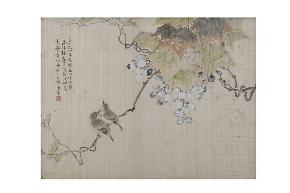 Lot 77 - UNKNOWN ARTIST. Birds on Grape Vine. ink and...