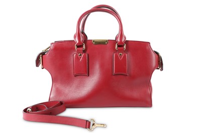 Lot 401 - Burberry Red Leather Shoulder Bag, smooth red...