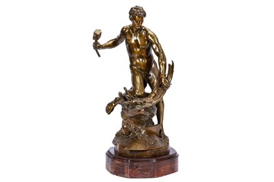 Lot 566 - JEAN-BAPTISTE BELLOC (FRENCH, 1863-1919): A LARGE BRONZE FIGURE OF A MALE NUDE