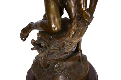 Lot 566 - JEAN-BAPTISTE BELLOC (FRENCH, 1863-1919): A LARGE BRONZE FIGURE OF A MALE NUDE