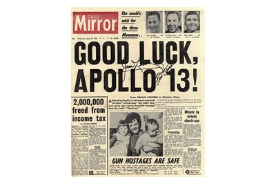 Lot 384 - Apollo 13.- Fred Haise & Jim Lovell Front page...
