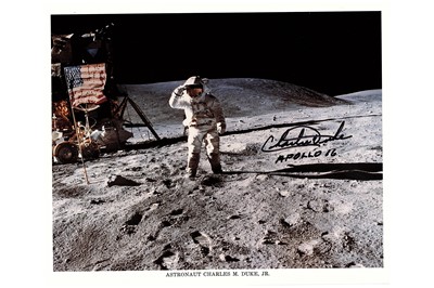 Lot 393 - Apollo 16.- Charles Duke  Colour photograph...