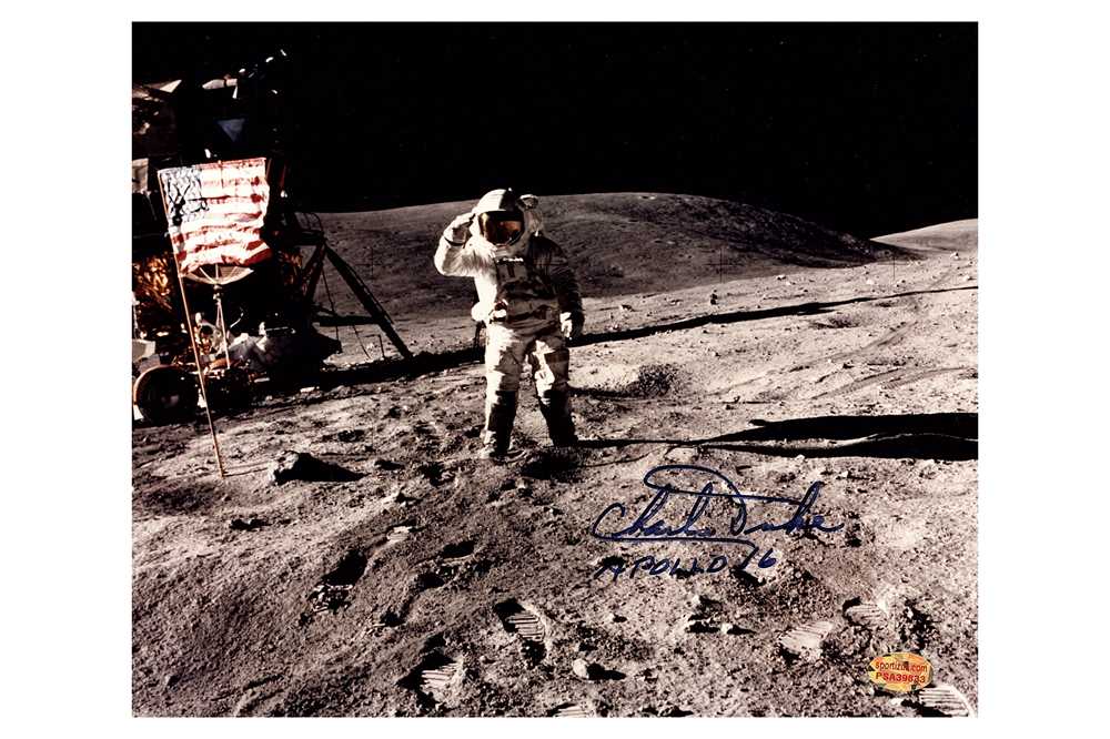 Lot 392 - Apollo 16.- Charles Duke  Colour photograph...