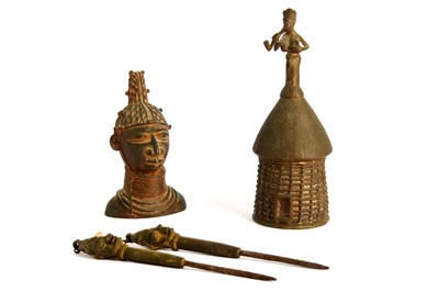 Lot 830 - A GROUP OF BENIN STYLE OBJECTS Including a...