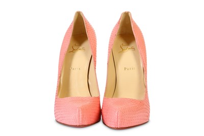 Lot 8 - Christian Louboutin Pink Python Rolando 130,...