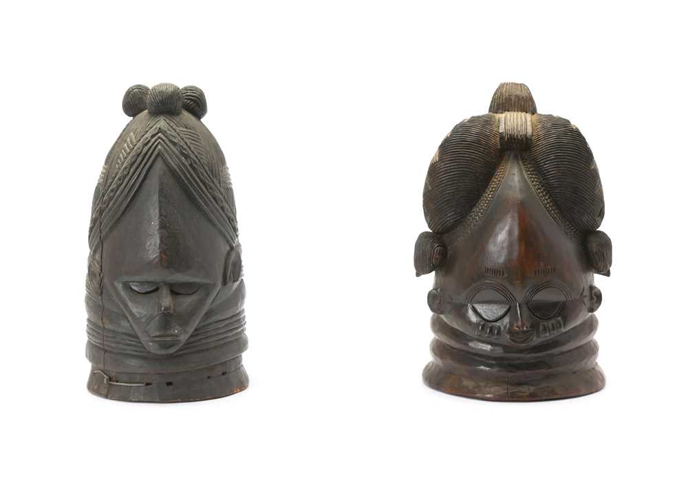 Lot 854 - TWO MENDE HELMET MASKS, SIERRA LEONE Both of