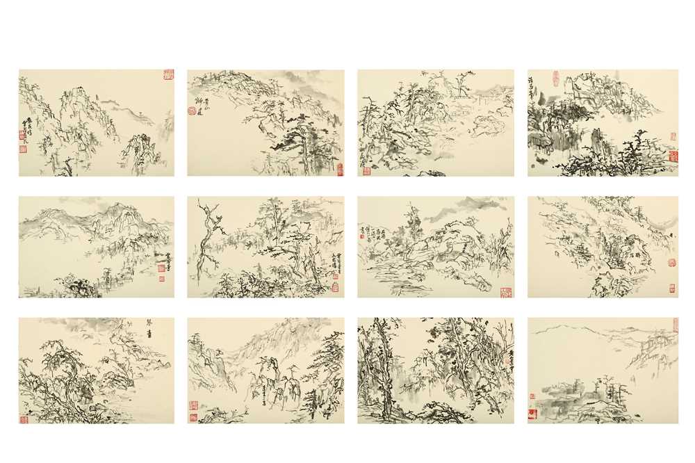 Lot 319 - JIANG DEJUN (1934 –) Landscapes ink on paper,...