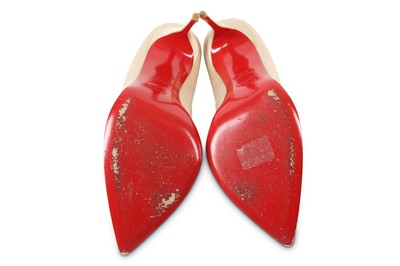 Lot 409 - Christian Louboutin Champagne Silk Pumps 120,...