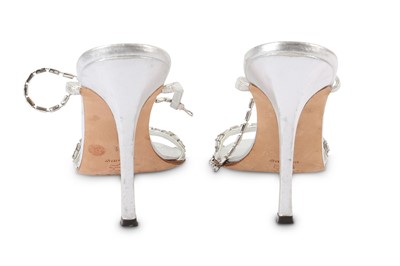 Lot 410 - Manolo Blahnik Silver Sandals, silver leather...