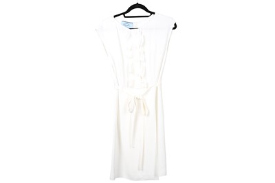 Lot 412 - Prada White Dress, sleeveless with ruffle...