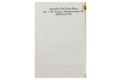 Lot 190 - Doves Press.- Cobden-Sanderson (T.J.) Credo,...