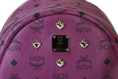 Lot 154 - MCM Purple Sprinkle Stark Stud Small Backpack,...