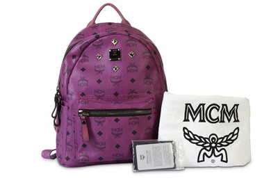 Lot 154 - MCM Purple Sprinkle Stark Stud Small Backpack,...