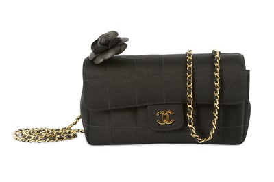 Lot 737 - Chanel Camellia Black Satin Mini Cross Body...