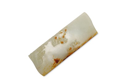 Lot 660 - A CHINESE PALE CELADON JADE WRIST REST.