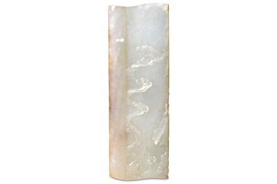 Lot 660 - A CHINESE PALE CELADON JADE WRIST REST.