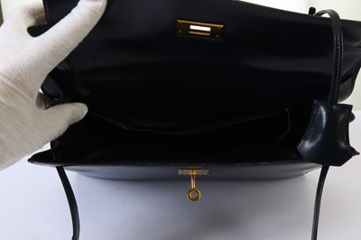 Lot 175 - Hermès Navy Box Kelly Sellier 32, c. 1990,...
