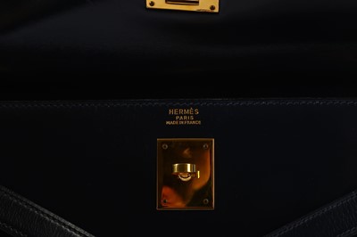 Lot 175 - Hermès Navy Box Kelly Sellier 32, c. 1990,...