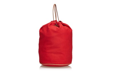 Lot 41 - Hermès Polochon Mimile Duffel Bag, red canvas...