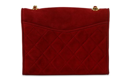 Lot 39 - Chanel Crimson Suede Shoulder Bag, c. 1989-91,...