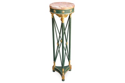 Lot 351 - A Regency style green painted and gilt...