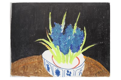 Lot 100 - BERNARD MYERS (1925-2007) Hyacinths in a bowl ...