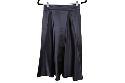 Lot 422 - Prada Midnight Blue Silk Mix A Line Skirt,...