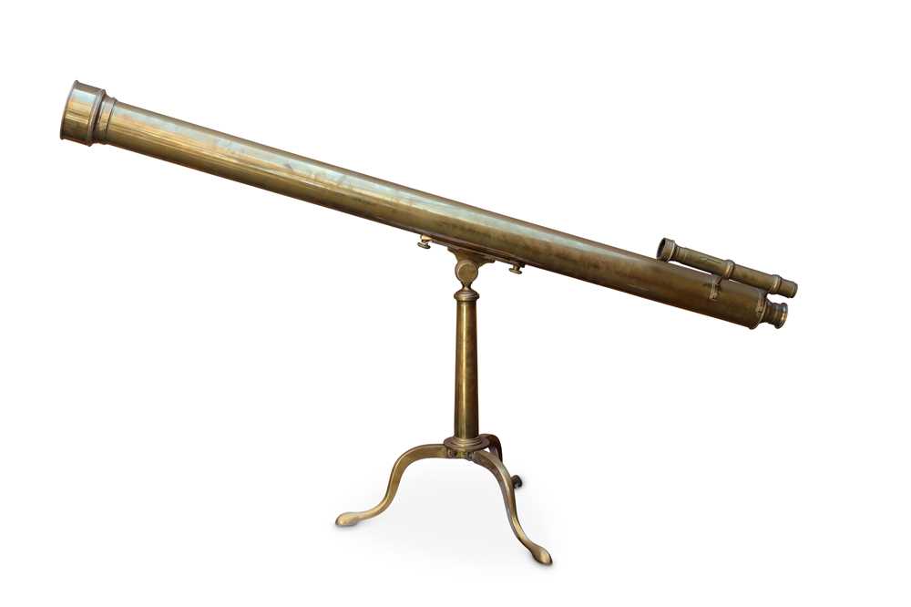 Lot 336 - A 'Ross London' brass telescope raised on a...