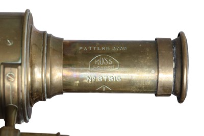 Lot 336 - A 'Ross London' brass telescope raised on a...