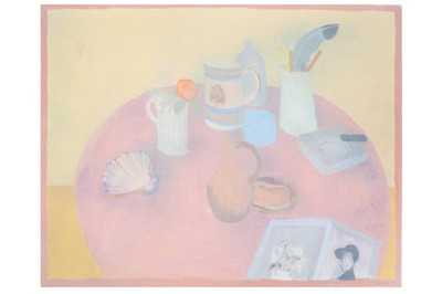 Lot 103 - BERNARD MYERS (1925-2007) Still life with rose,...