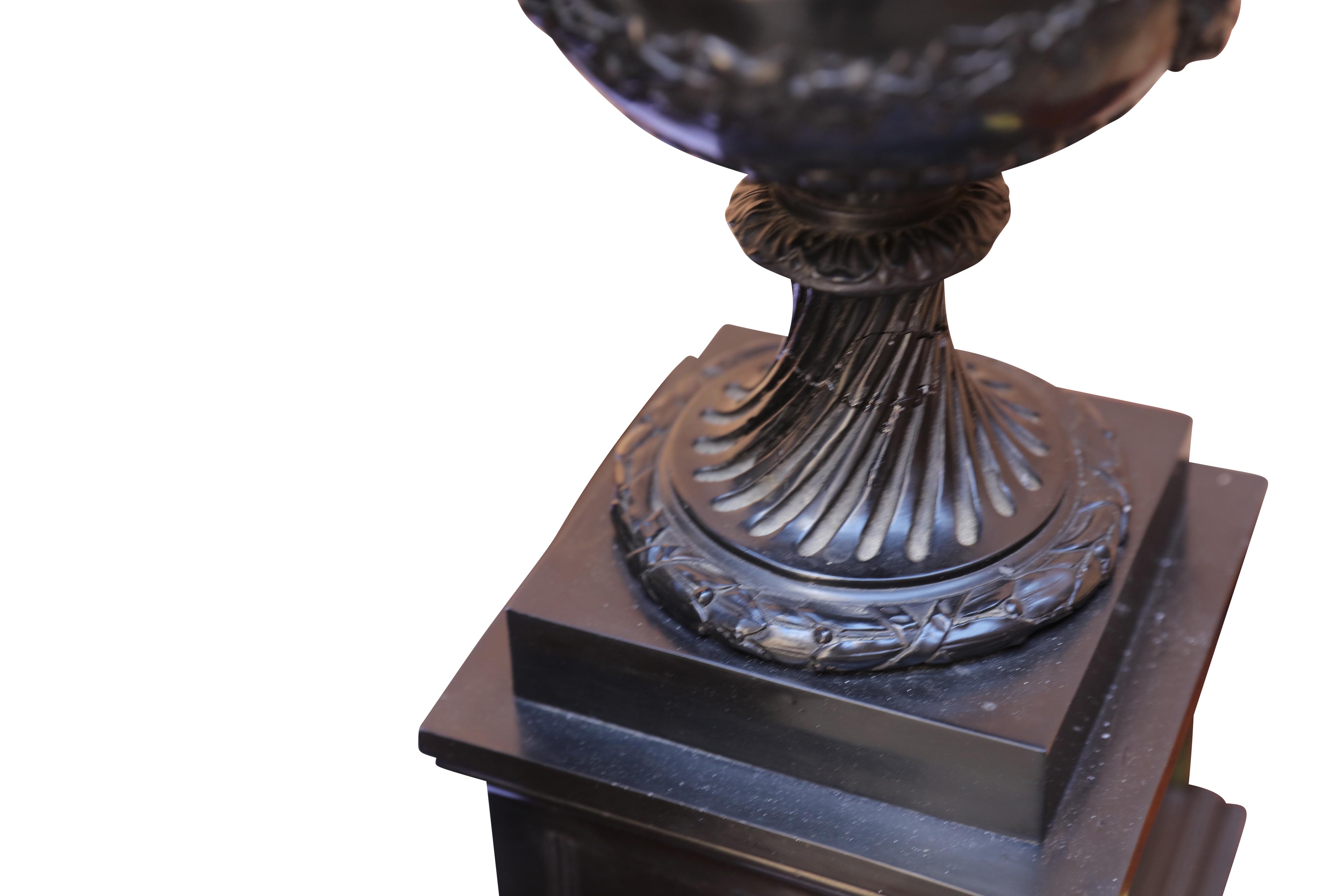 Lot 353 - A large pair of antique style resin campana