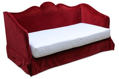 Lot 387 - A contemporary red velvet upholstered cloud...