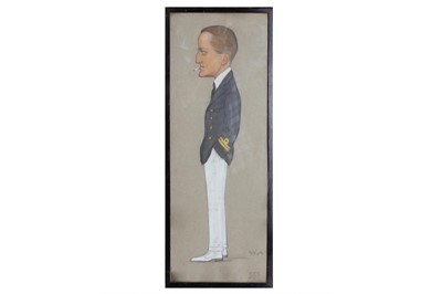 Lot 355 - A 20th century pastel caricature of a British...