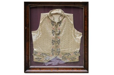 Lot 401 - A pair of silk male vests on a cotton ground,...